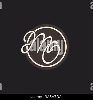 Initial letter MO monogram logo with simple and creative cirle line design ideas vector graphic Stock Vector