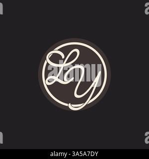 Initial letter LY monogram logo with simple and creative cirle line design ideas vector graphic Stock Vector