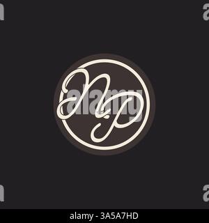 Initial letter NP monogram logo with simple and creative cirle line design ideas vector graphic Stock Vector