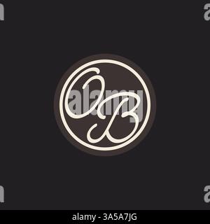 Initial letter OB monogram logo with simple and creative cirle line design ideas vector graphic Stock Vector
