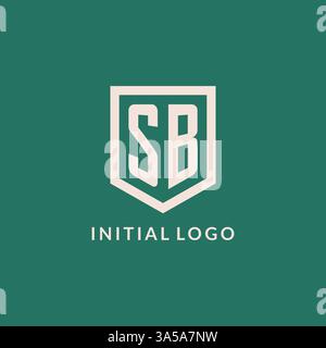 SB initial logo monogram shield geometric shape design vector graphic Stock Vector