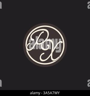 Initial letter PX monogram logo with simple and creative cirle line design ideas vector graphic Stock Vector