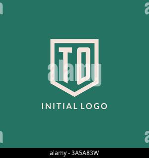 TO initial logo monogram shield geometric shape design vector graphic Stock Vector