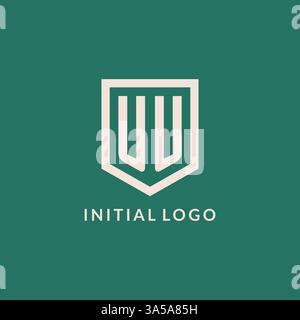 UU initial logo monogram shield geometric shape design vector graphic Stock Vector