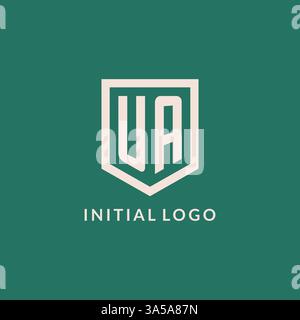 UA initial logo monogram shield geometric shape design vector graphic Stock Vector