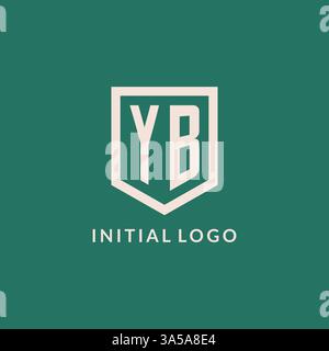 YB initial logo monogram shield geometric shape design vector graphic Stock Vector