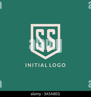 SS initial logo monogram shield geometric shape design vector graphic Stock Vector
