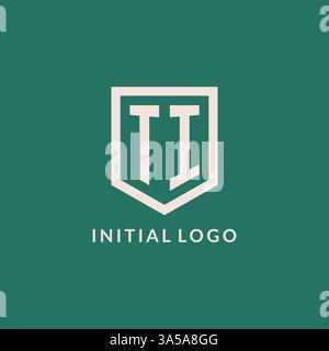 TI initial logo monogram shield geometric shape design vector graphic Stock Vector