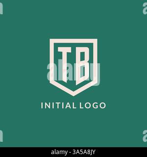 TB initial logo monogram shield geometric shape design vector graphic Stock Vector