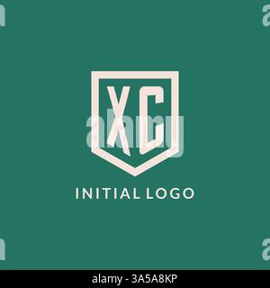 XC initial logo monogram shield geometric shape design vector graphic Stock Vector