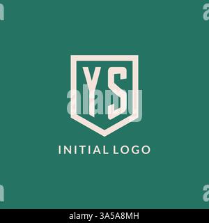 YS initial logo monogram shield geometric shape design vector graphic Stock Vector