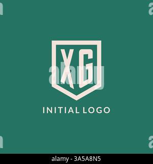 XG initial logo monogram shield geometric shape design vector graphic Stock Vector