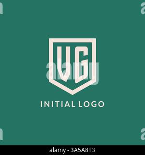 VG initial logo monogram shield geometric shape design vector graphic Stock Vector