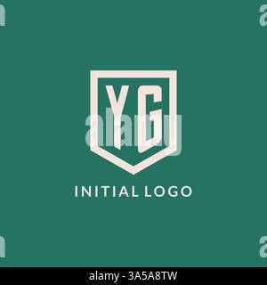 YG initial logo monogram shield geometric shape design vector graphic Stock Vector
