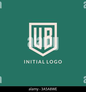 UB initial logo monogram shield geometric shape design vector graphic Stock Vector