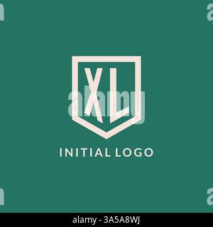 XL initial logo monogram shield geometric shape design vector graphic Stock Vector