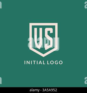 VS initial logo monogram shield geometric shape design vector graphic Stock Vector