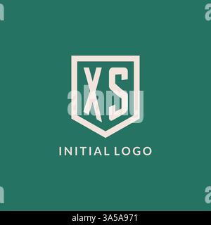 XS initial logo monogram shield geometric shape design vector graphic Stock Vector