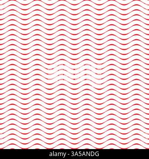Seamless red waves pattern on white background, for wallpaper, pattern files, web page, blog, surface, textures, graphic & printing Stock Vector