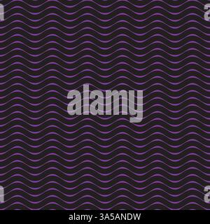 Seamless purple waves pattern on black background, for wallpaper, pattern files, web page, blog, surface, textures, graphic & printing Stock Vector