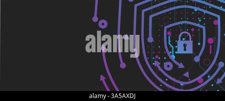 Cyber security protection devices from hacker attack Stock Vector