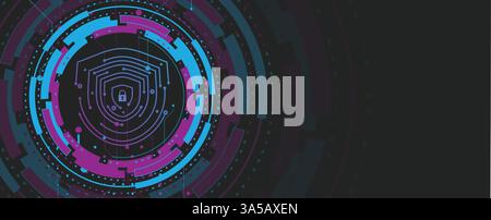 Cyber security protection devices from hacker attack Stock Vector