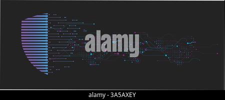 Cyber security protection devices from hacker attack Stock Vector