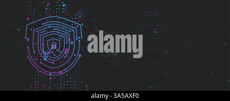 Cyber security protection devices from hacker attack Stock Vector