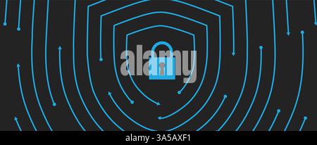 Cyber security protection devices from hacker attack Stock Vector