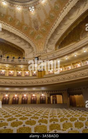 The Art Nouveau interior of the Vichy opera house which opened in March 1903 and is still today one of the biggest pre-modern opera houses in France. Stock Photo