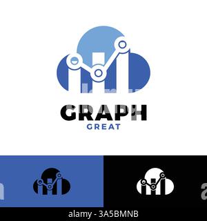cloud graph icon logo design template Stock Vector