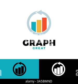 circle arrow graph icon logo design template Stock Vector