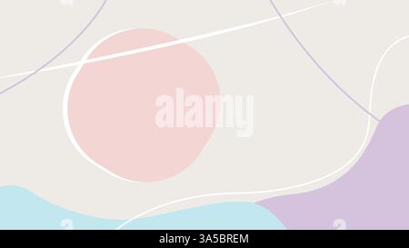 A soft pink abstract vector background with circles, hearts, and pastel shapes. Perfect for valentines, cards, or elegant designs. Stock Vector
