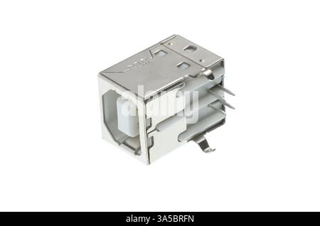 USB Type B Female Connector Isolated Stock Photo