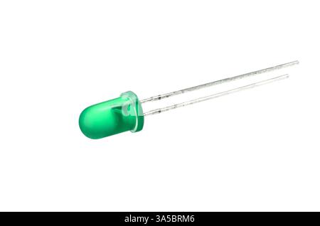 Green 5mm LED Isolated on White Stock Photo