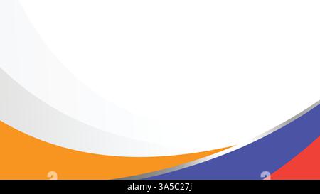 Modern abstract wave vector background with blue, orange, and red curves. Perfect for business, banners, brochures, and web design. Stock Vector