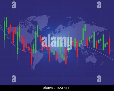 Stock market or forex trading graph in graphic concept suitable for financial investment or Economic trends business idea and all art work design Stock Vector