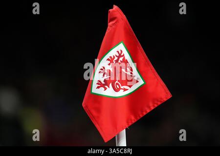 Wales corner flag during the 2026 FIFA World Cup European Play-off Semi ...