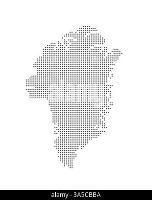 Vector dotted map of Greenland isolated on white background, easy to edit. Stock Vector