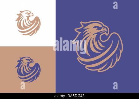 Eagle Wing Logo Illustration Symbol Sports Team Brand Aggressive Concept Stock Vector