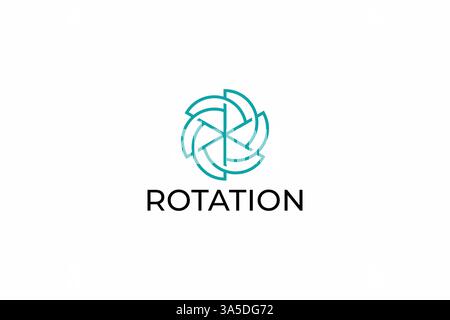 Modern Logo Rotation Minimalist Geometric Abstract Business Technology Stock Vector