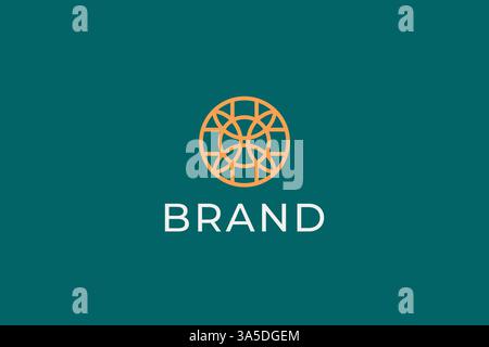 Logo Circle Geometric Ornament Abstract Beauty Pattern Luxury Brand Stock Vector