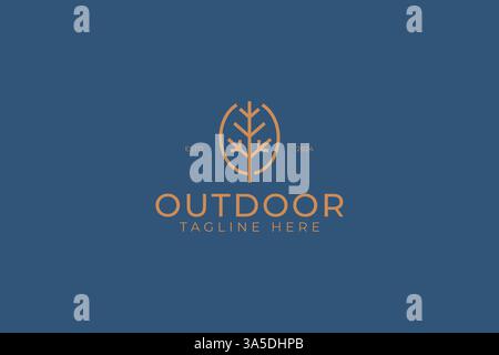 Simple Natural Concept Outdoor Adventure Logo Branch Tree Nature Stock Vector
