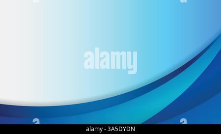 Modern blue wave vector background with smooth curves. Perfect for business, web, banners, and wallpapers. Abstract, sleek design. Stock Vector