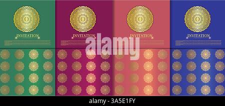 Invitation card template with luxury mandala vector, can be used in invitation card packaging, vector art illustration Stock Vector