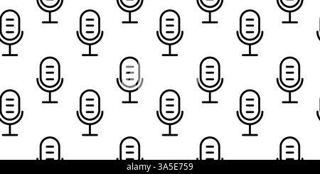 Patterns of microphones on a white background create a unique design aesthetic Stock Vector