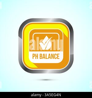 PH balance icon design illustration. Neutral PH balance icon sign, Free acidity concept, Button design Stock Vector