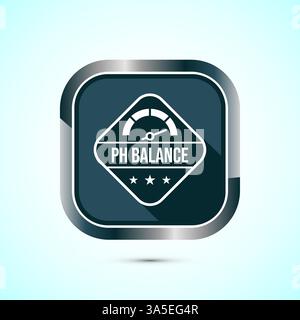 PH balance icon design illustration. Neutral PH balance icon sign, Free acidity concept, Button design Stock Vector