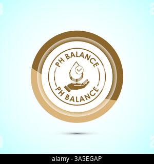 PH balance icon design illustration. Neutral PH balance icon sign, Free acidity concept, Button design Stock Vector