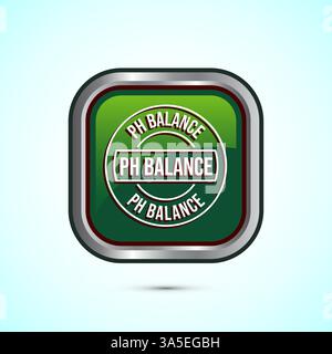 PH balance icon design illustration. Neutral PH balance icon sign, Free acidity concept, Button design Stock Vector